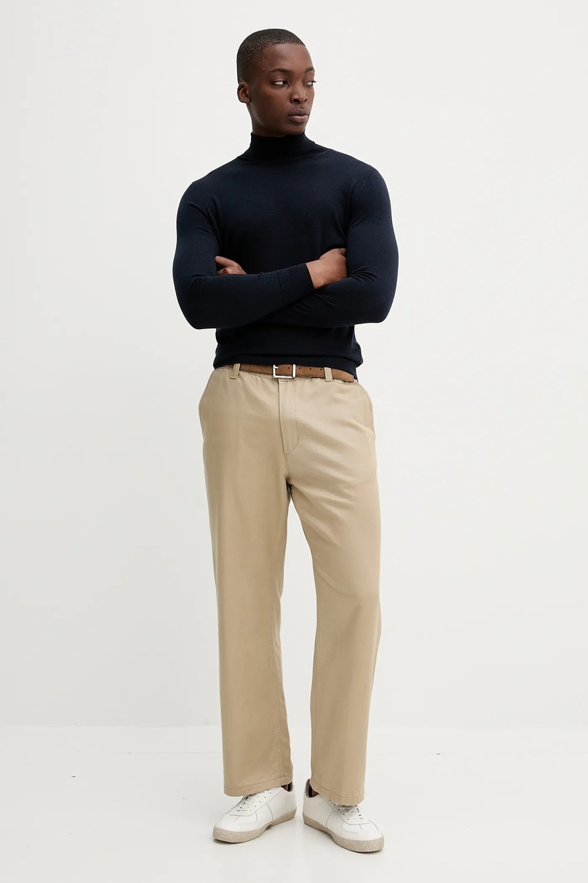 Шерстяной свитер BARENA VENEZIA Knitwear Camio цвет синий лёгкий с гольфом KNU5282.429