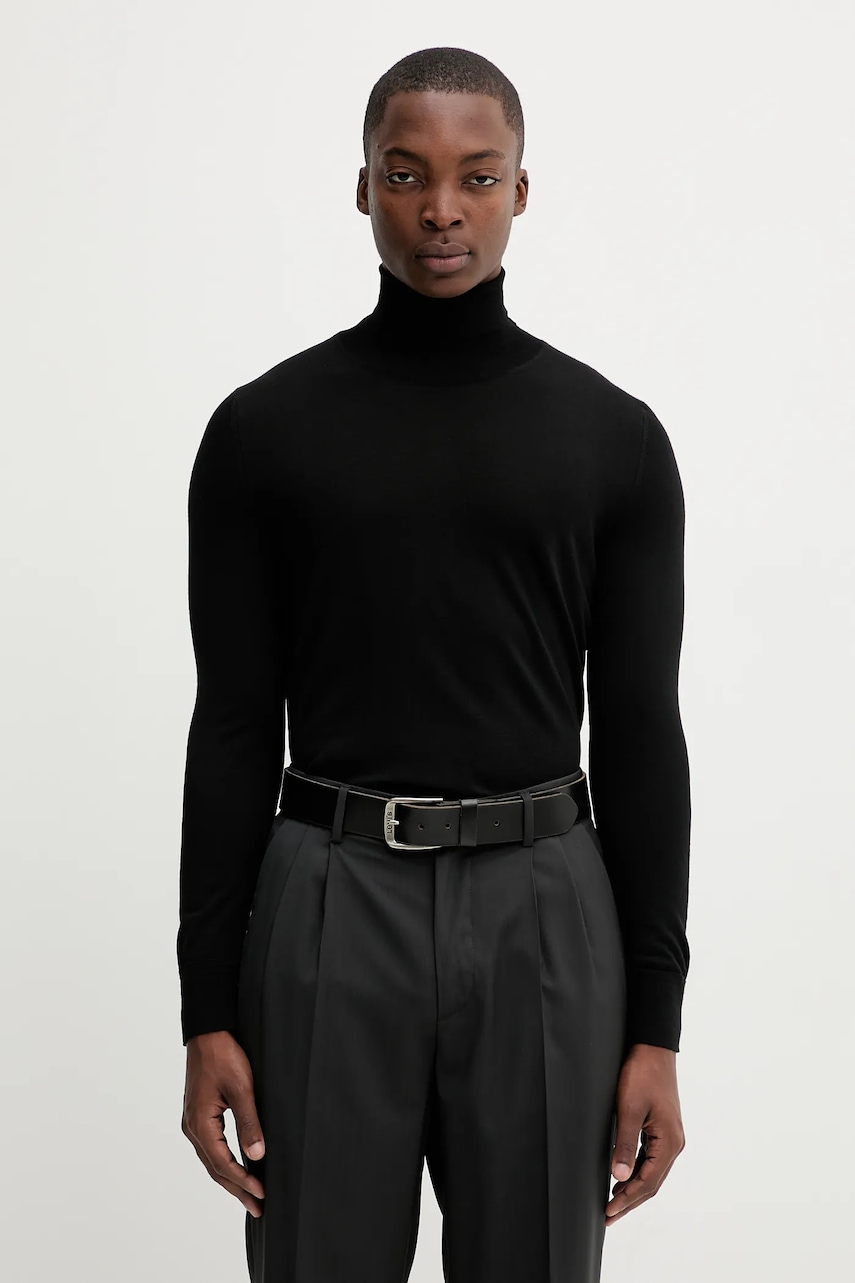 BARENA VENEZIA pulover de lână Knitwear Camio culoarea negru, light, cu guler, KNU5282.429