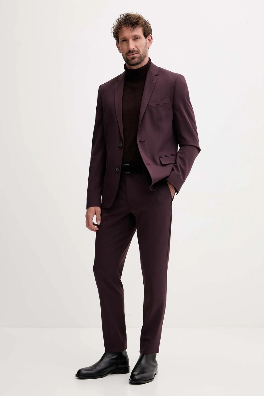 Свитер Lindbergh цвет коричневый лёгкий с гольфом 30-80094