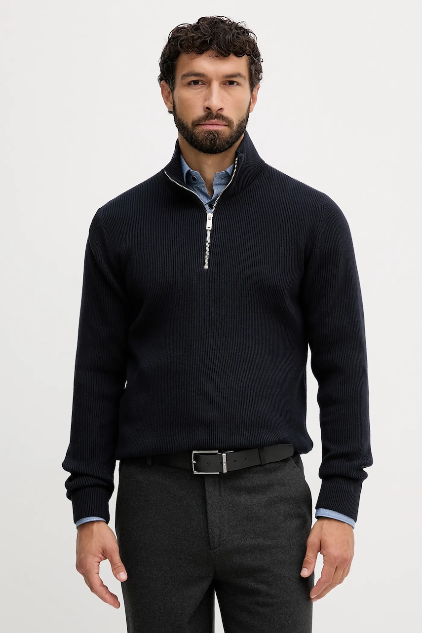 Lindbergh pulover culoarea bleumarin, cu turtleneck, 30-804030
