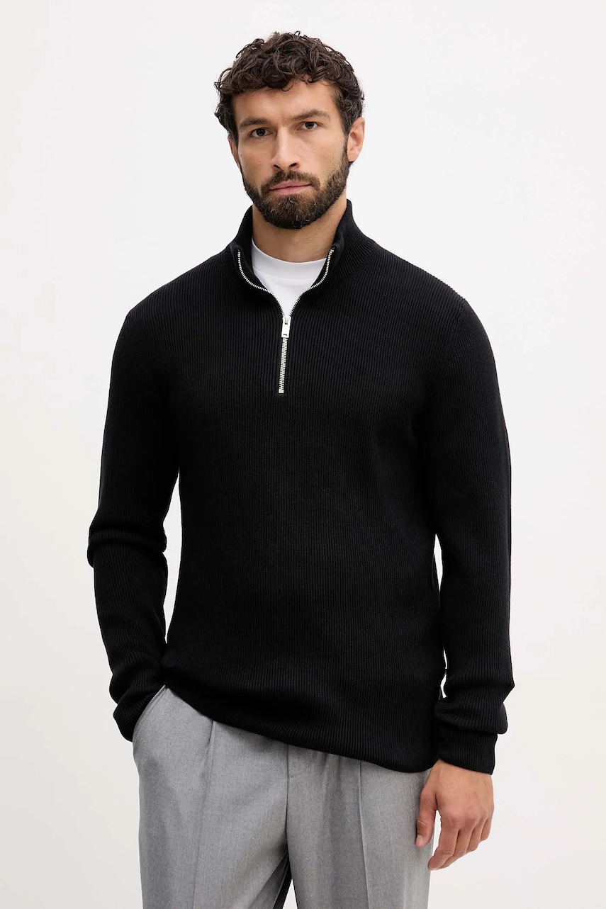 Lindbergh pulover culoarea negru, cu turtleneck, 30-804030