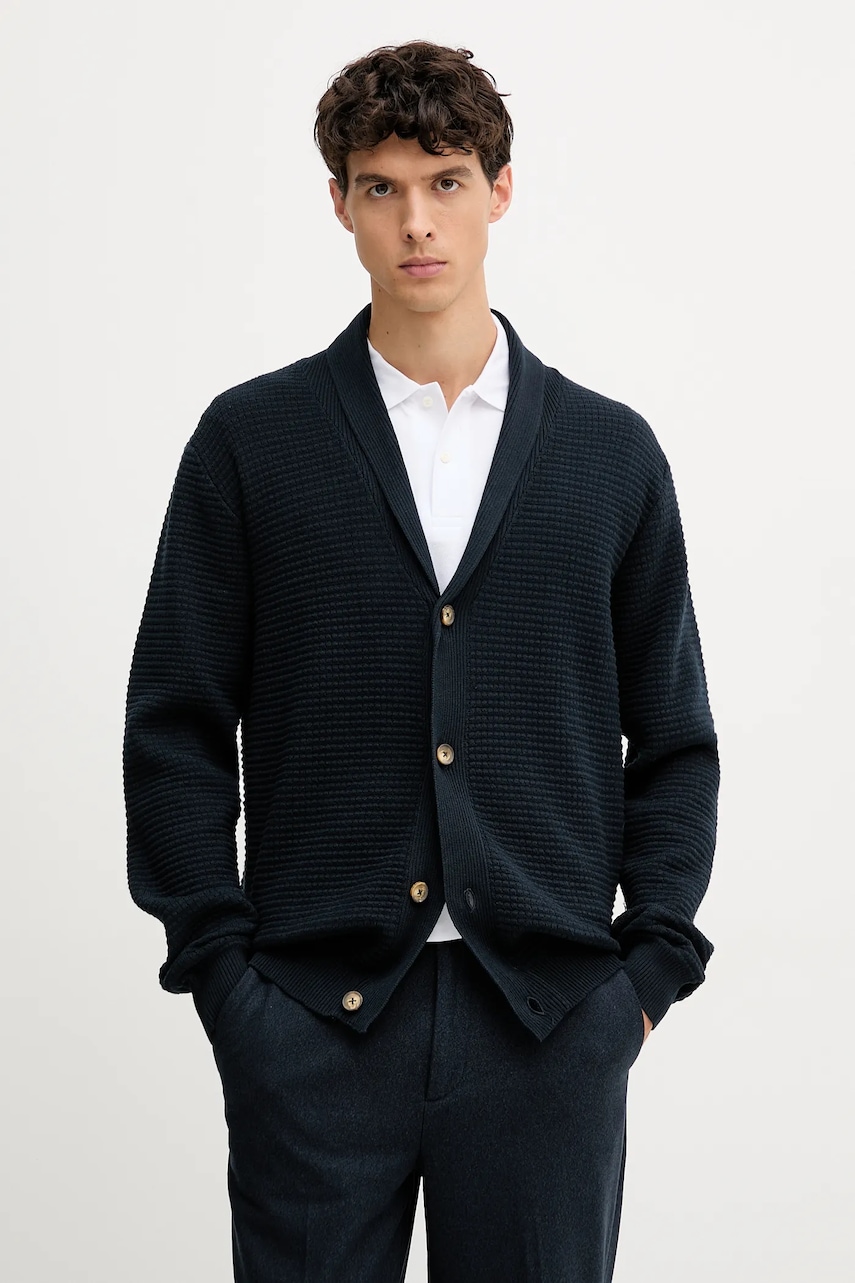 Lindbergh cardigan culoarea bleumarin, 30-831058
