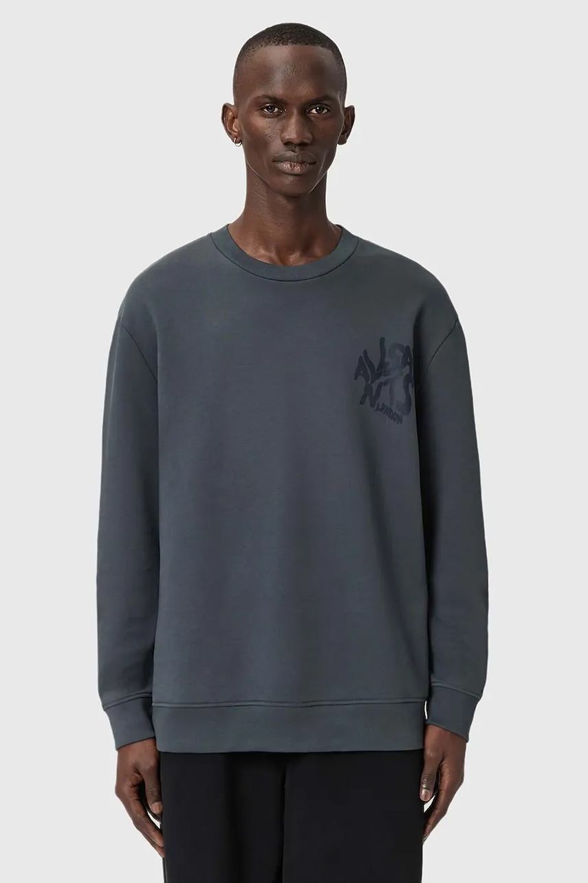 AllSaints hanorac de bumbac ORLANDO cu imprimeu, M058NB