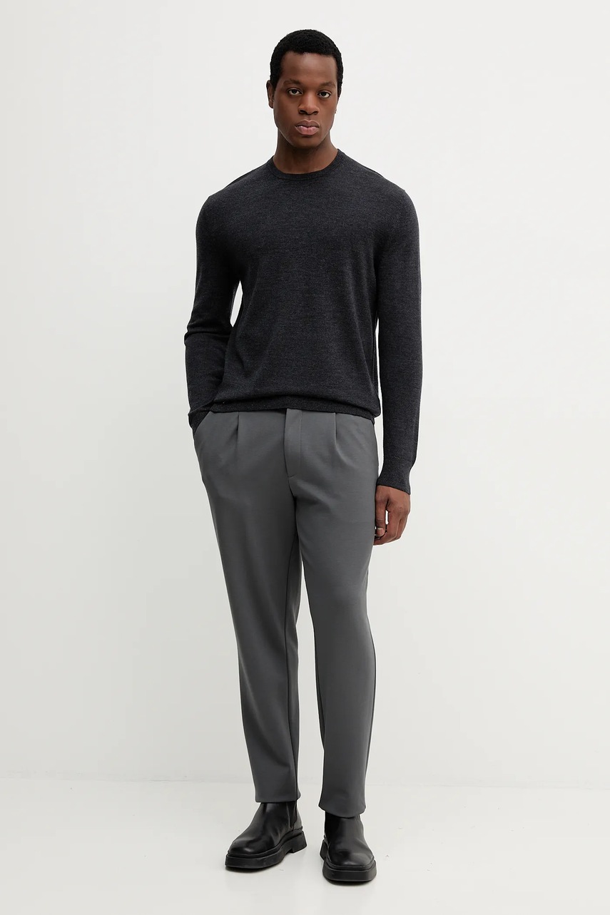 Шерстяной свитер Calvin Klein цвет серый лёгкий LV04LB305G