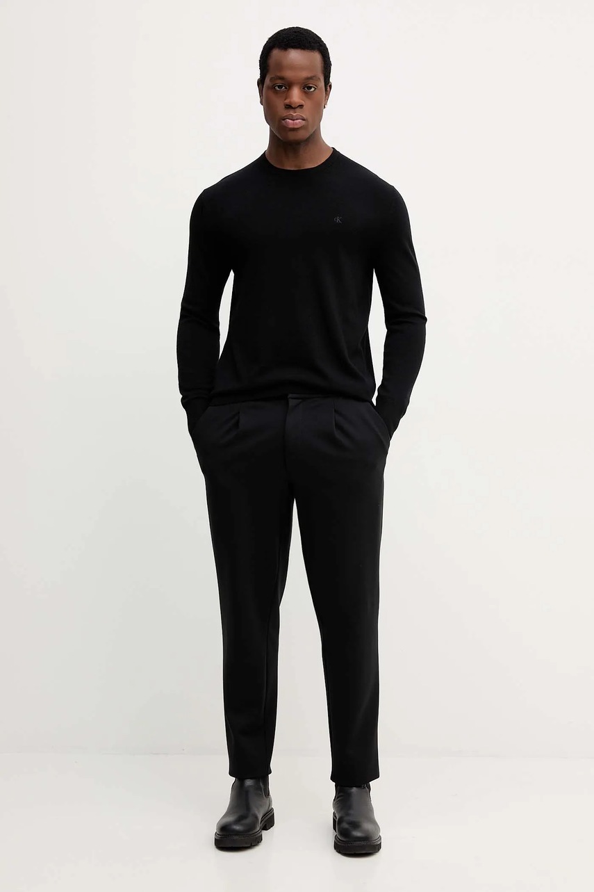 Шерстяной свитер Calvin Klein цвет чёрный лёгкий LV04LB305G