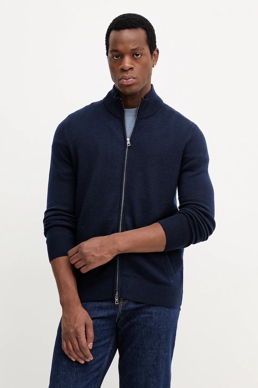 Michael Kors cardigan din lână culoarea bleumarin, CF560HV7AP