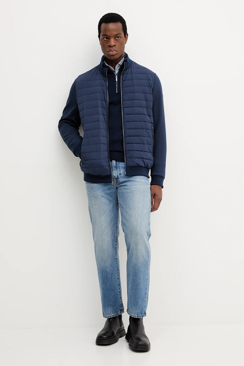 Шерстяной свитер Michael Kors цвет синий лёгкий с полугольфом CR1601Z7AP