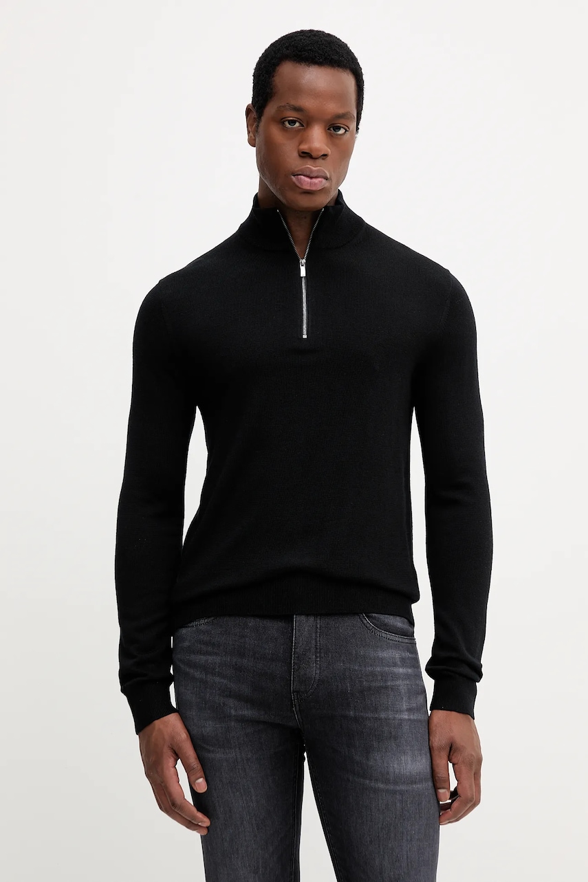 Michael Kors pulover de lână culoarea negru, light, cu turtleneck, CR1601Z7AP