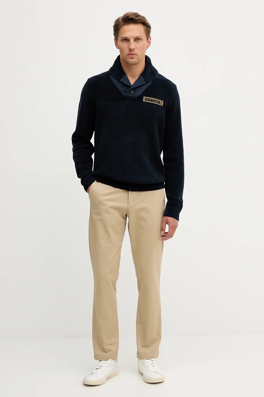 Хлопковый свитер Aeronautica Militare цвет синий  MA1574UL00539