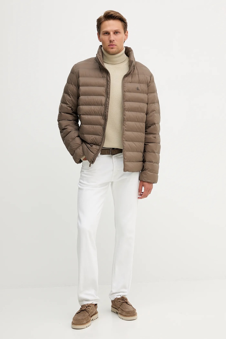 Свитер с шерстью Aeronautica Militare цвет бежевый лёгкий с гольфом MA1583UL00903