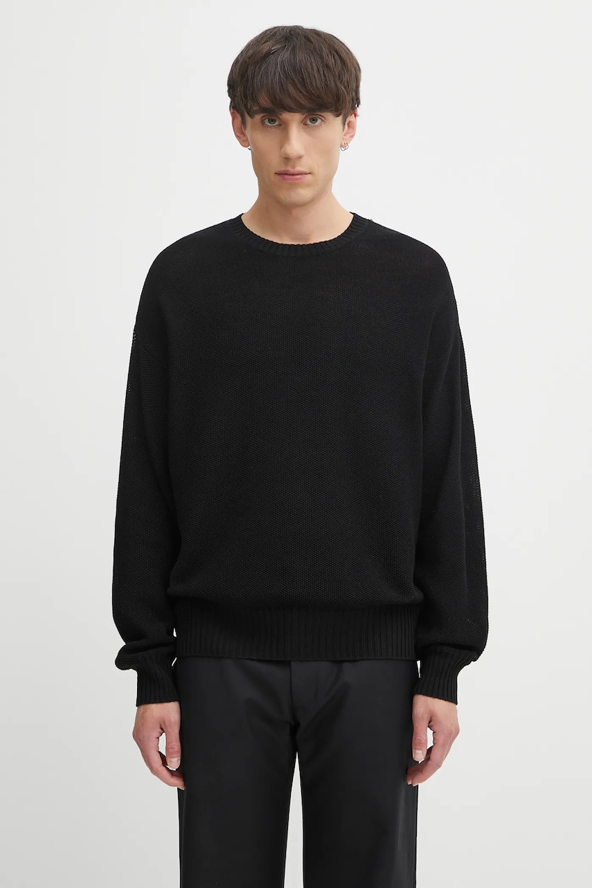 Πουλόβερ με μετάξι Visvim jumbo sb knit 125105012003 μαυρο