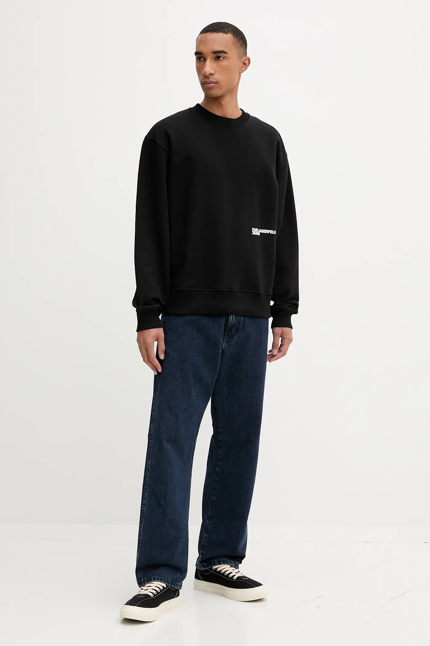 Хлопковая кофта Karl Lagerfeld Jeans цвет чёрный с принтом A4M20026