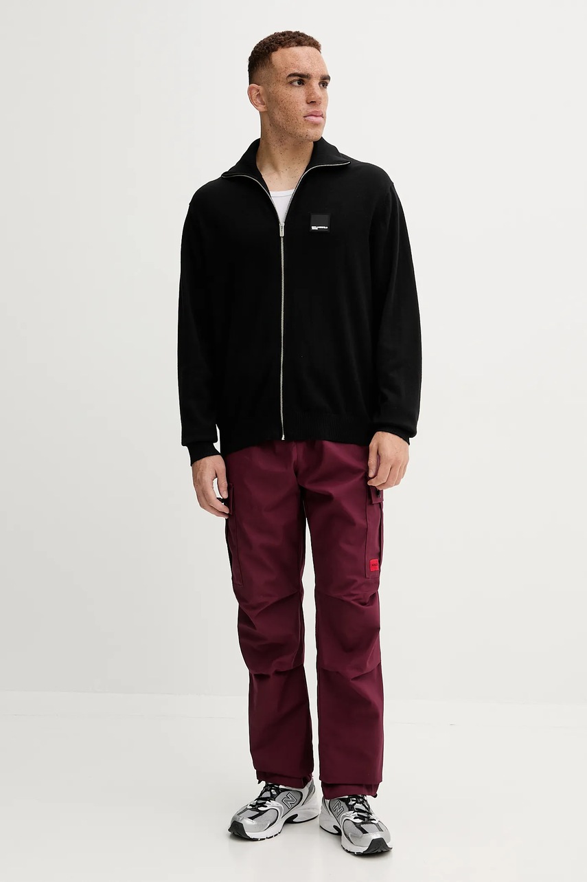 Кардиган с примесью шерсти Karl Lagerfeld Jeans цвет чёрный A4M18031