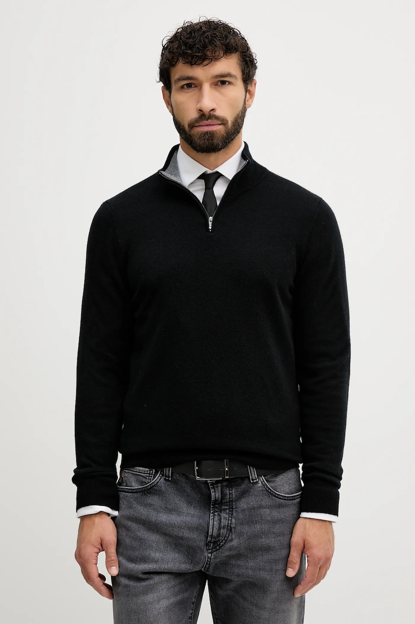 BOSS pulover de lână culoarea negru, light, 50549984