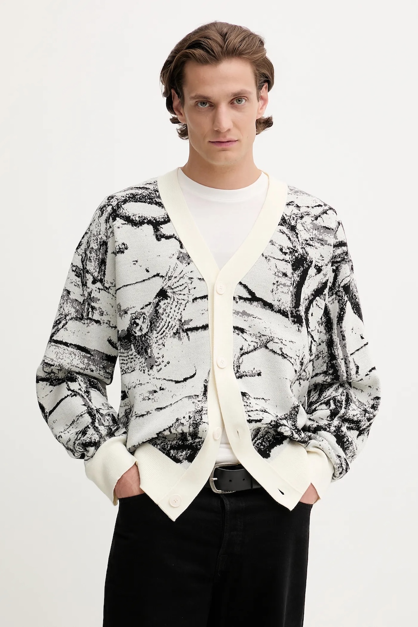 HUGO cardigan din amestec de lână culoarea negru, 50546872