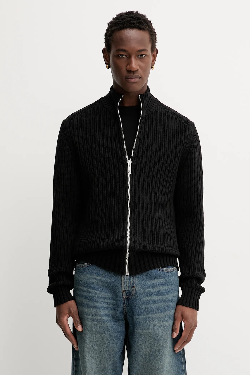 HUGO cardigan din bumbac culoarea negru, 50546980