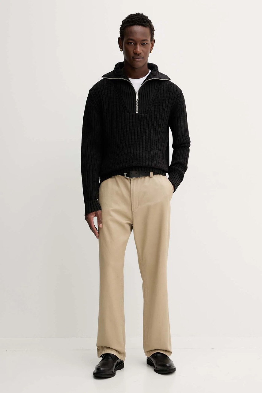 Хлопковый свитер HUGO цвет чёрный  50547002