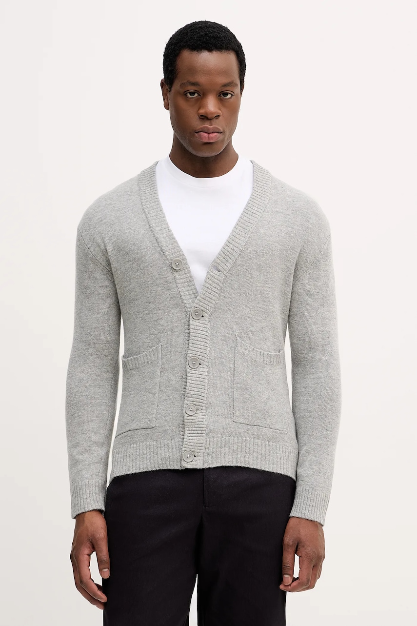 Lindbergh cardigan din amestec de lână culoarea gri, 30.800223