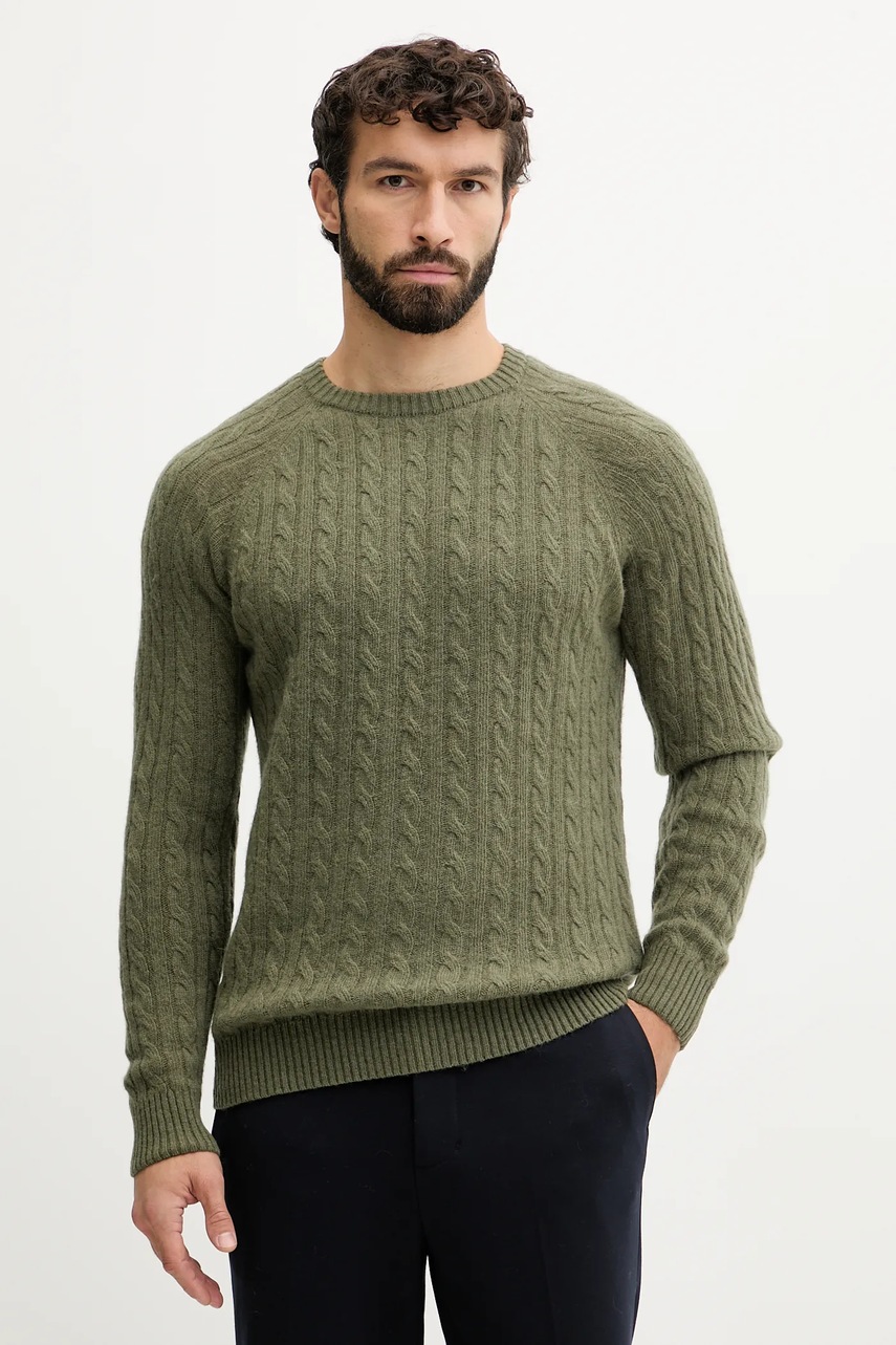 Lindbergh pulover din amestec de lână culoarea verde, 30.800227