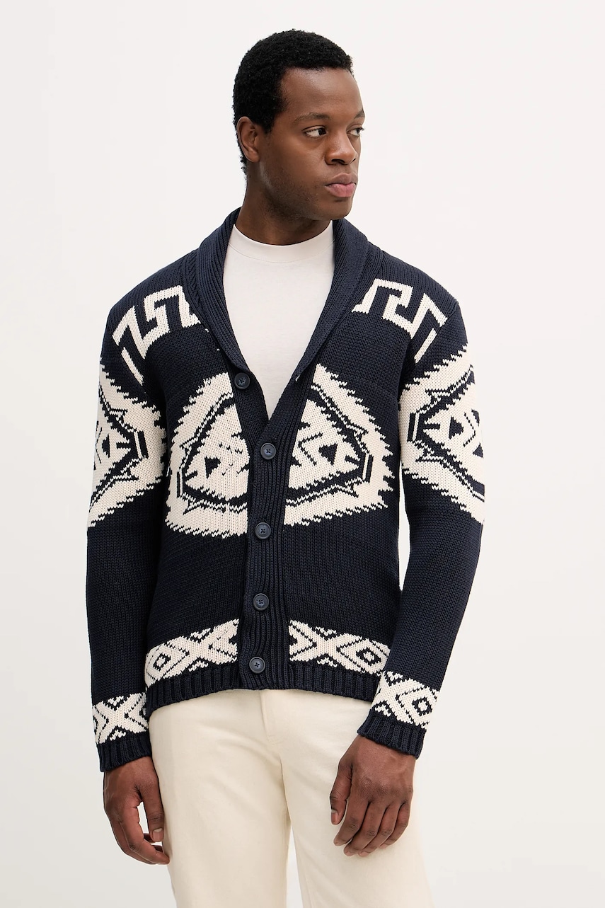 Lindbergh cardigan din bumbac culoarea bleumarin, 30.827014