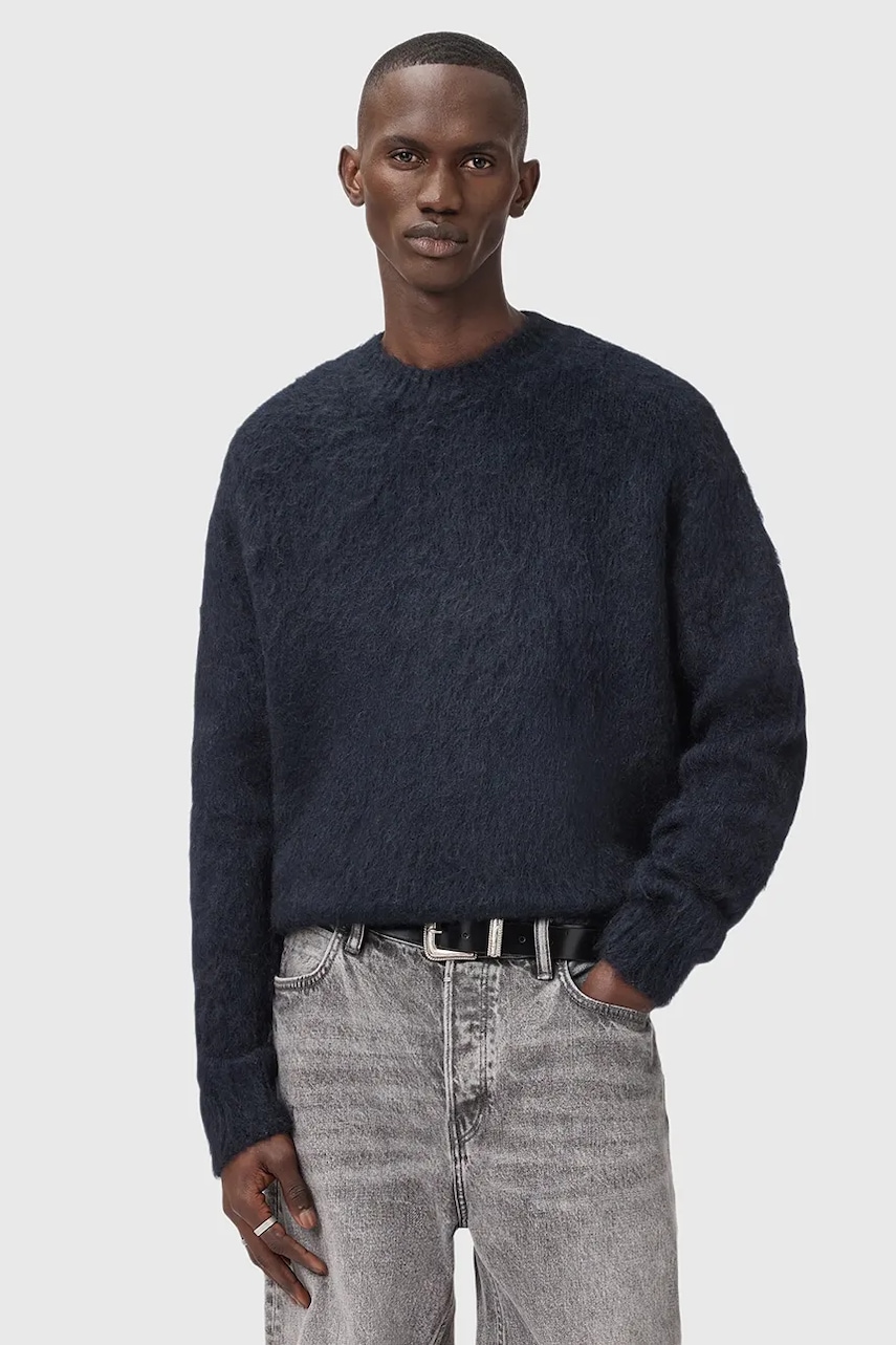 AllSaints pulover din amestec de mohair COBY culoarea negru, M005KD