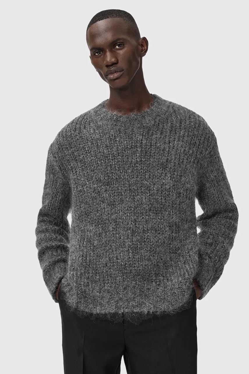 AllSaints pulover din amestec de lână MYLES culoarea gri, M050KD