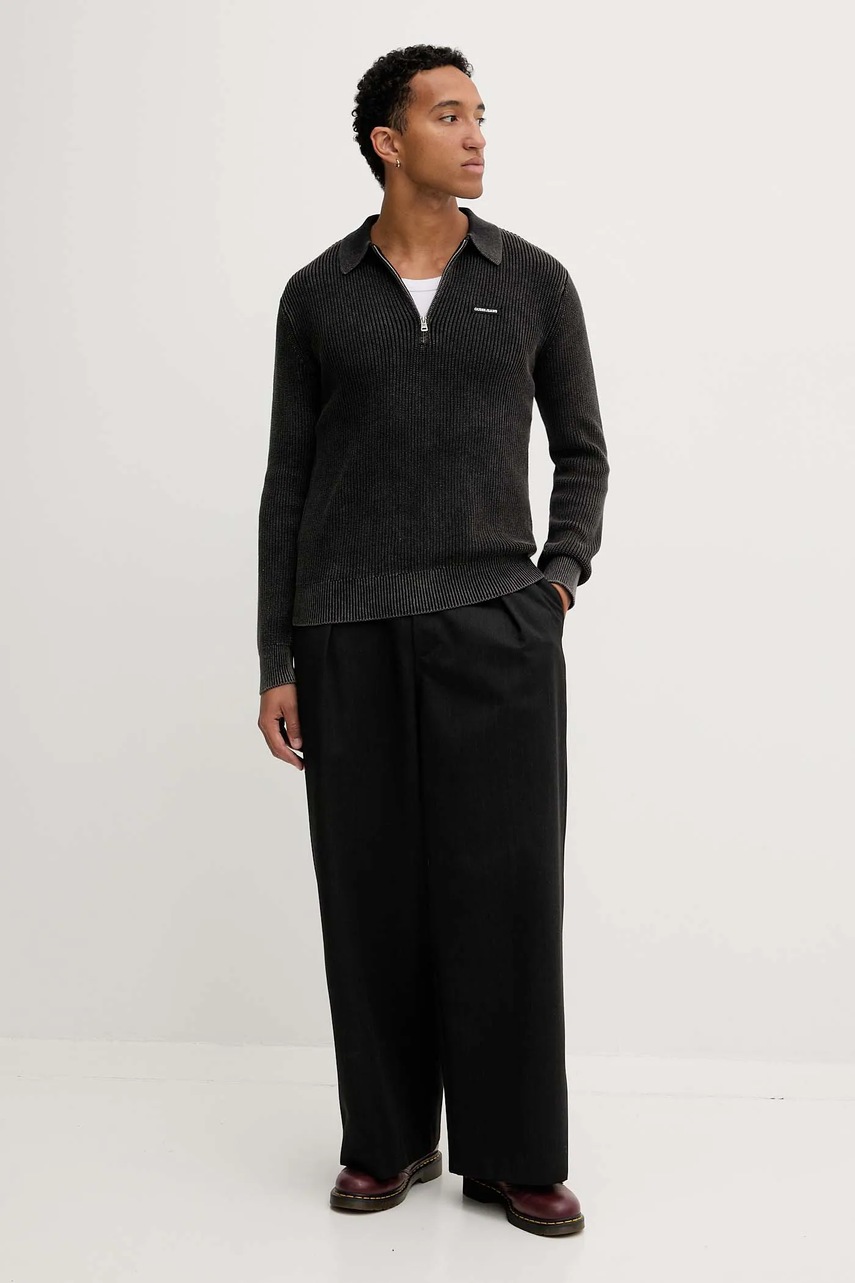 Хлопковый свитер Guess Jeans цвет серый лёгкий M5BR05 Z3HM1