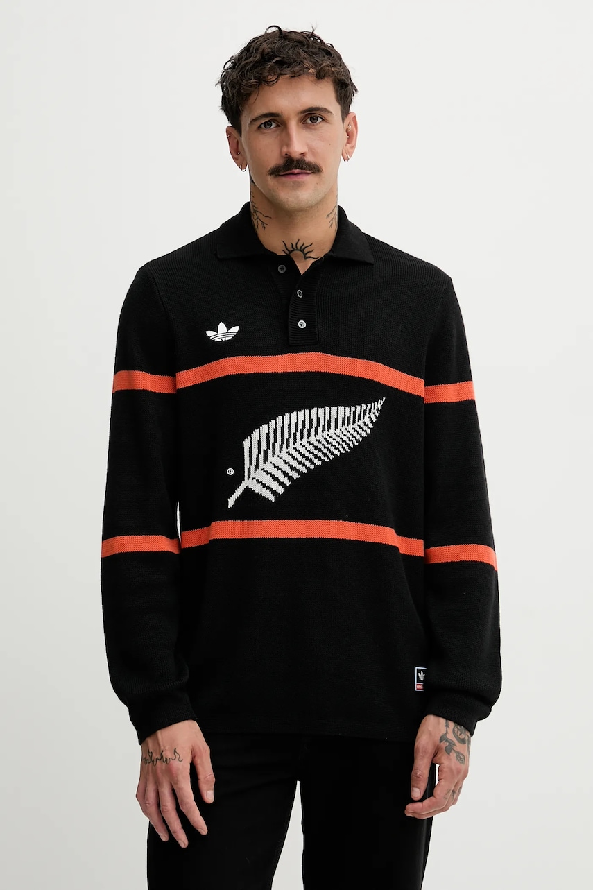 adidas Originals pulover din amestec de lână All Black culoarea negru, KG4640