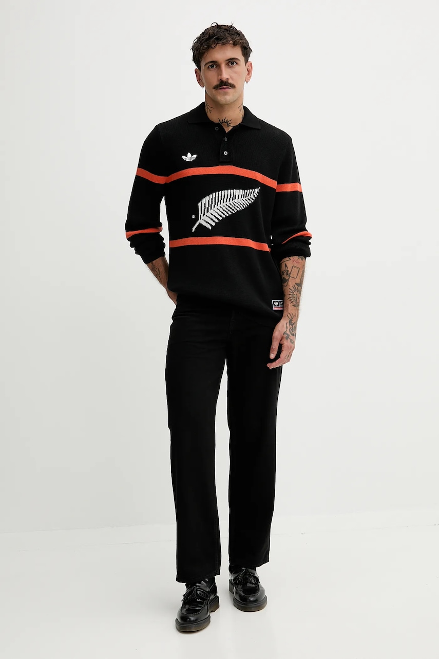 Свитер с примесью шерсти adidas Originals All Black цвет чёрный KG4640 Свитер с примесью шерсти adidas Originals All Black цвет чёрный KG4640