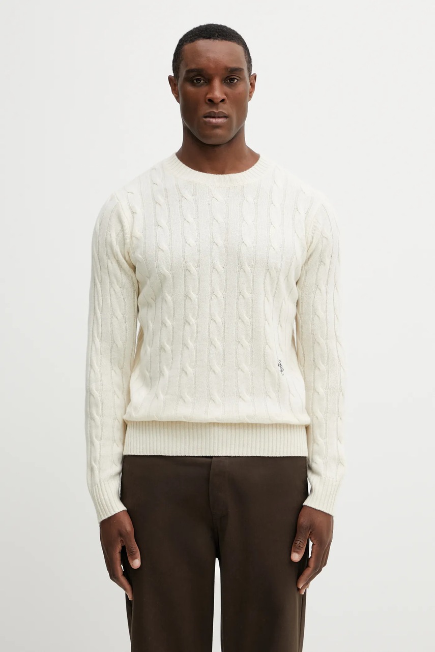 Sporty & Rich pulover de lână SRC Cableknit Cashmere