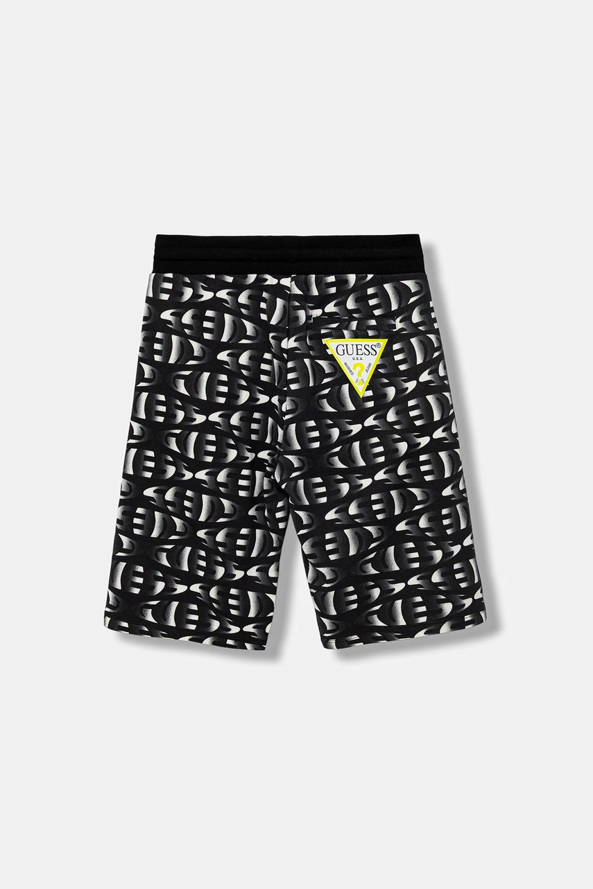 Детские хлопковые шорты Guess цвет чёрный регулируемая талия L5YD00 KA6R4