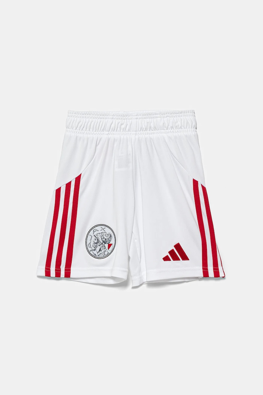 Детские шорты adidas Performance AJAX цвет белый регулируемая талия JI7215 Детские шорты adidas Performance AJAX цвет белый регулируемая талия JI7215