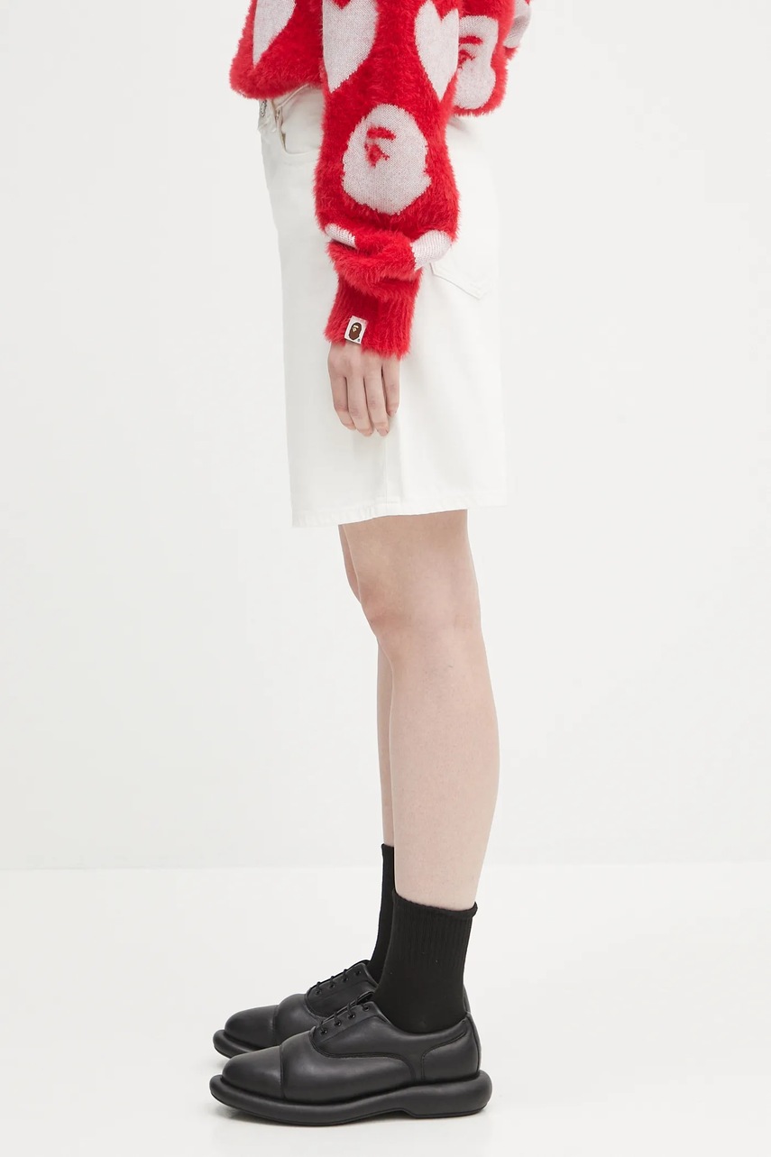 Джинсовые шорты Samsoe Samsoe SASHELLY цвет белый однотонные высокая посадка F25200013