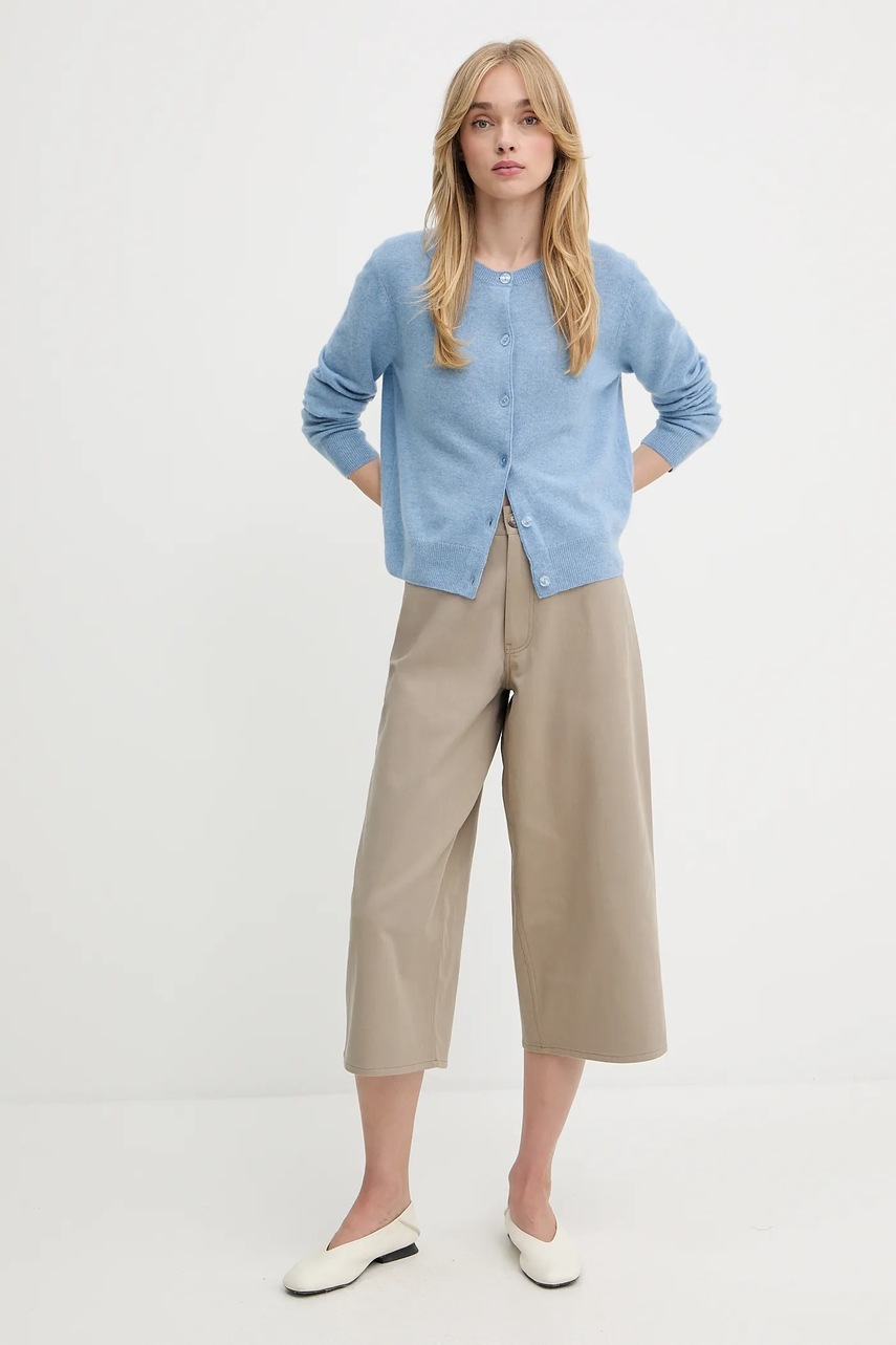 Хлопковые шорты Samsoe Samsoe SAHARP цвет бежевый однотонные высокая посадка F25200114