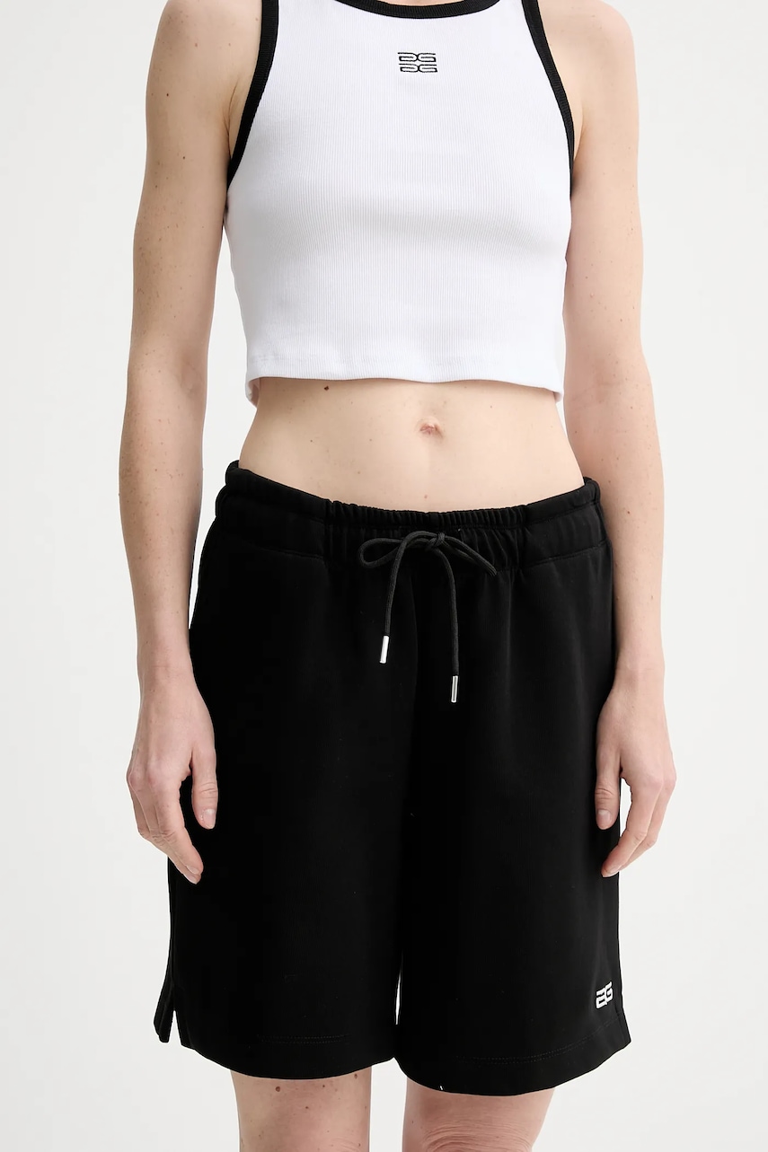 Gestuz pantaloni scurți culoarea negru, uni, high waist, 10910317