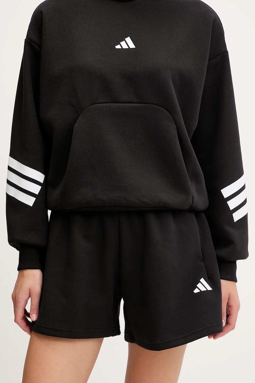adidas pantaloni scurți Future Icons culoarea negru, uni, high waist, JC5466