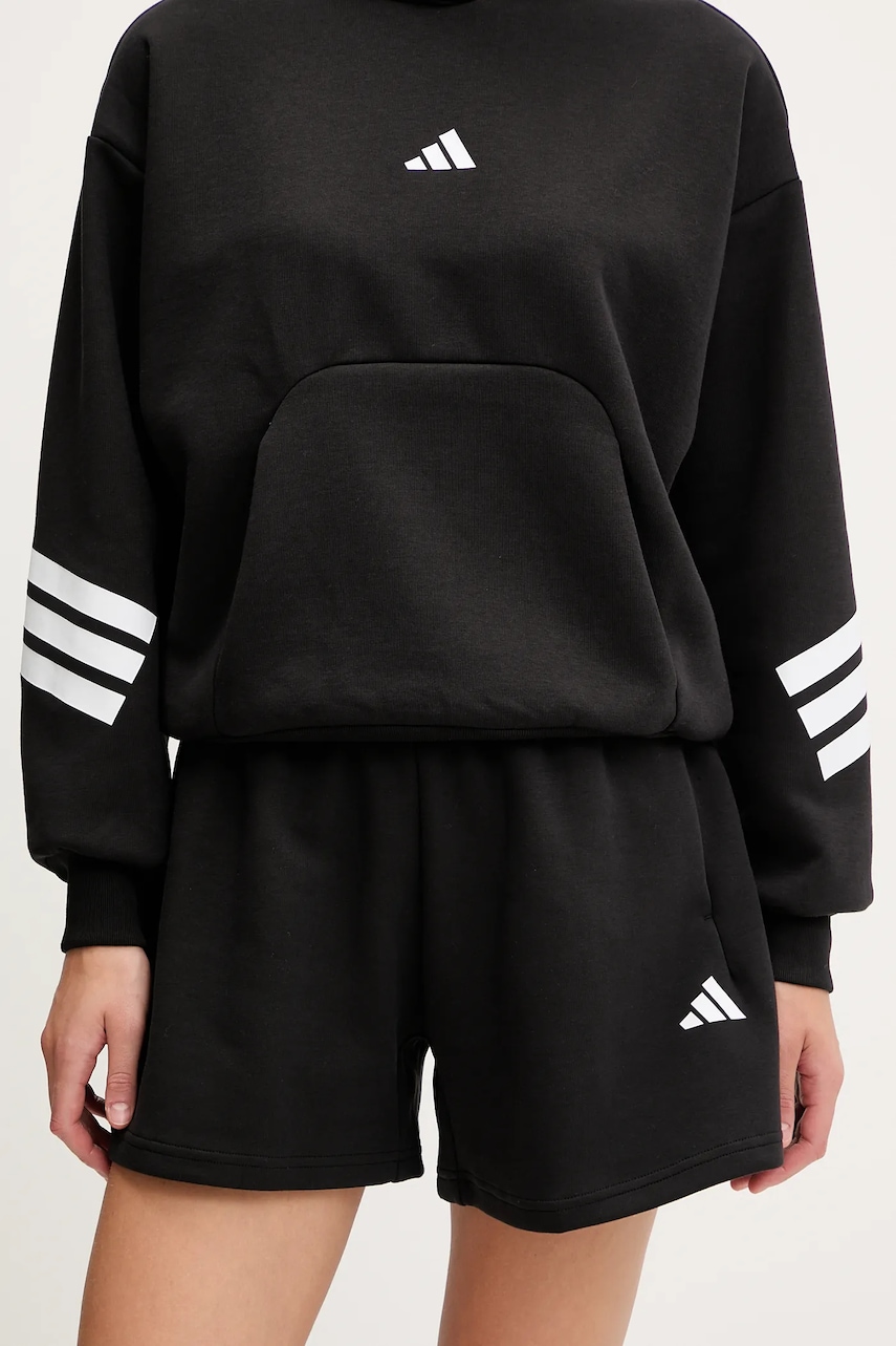 adidas pantaloni scurți Future Icons culoarea negru, uni, high waist, JC5466