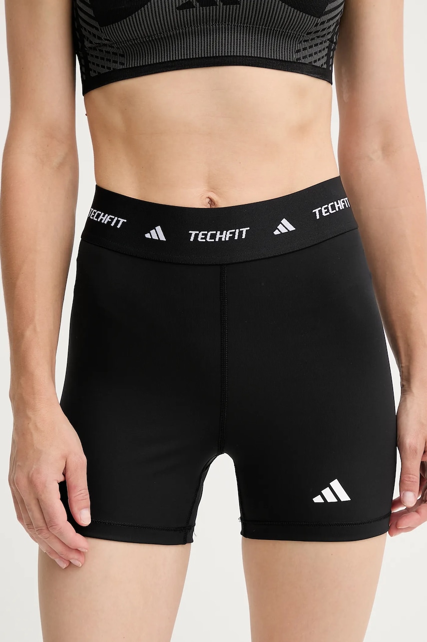 Levně Tréninkové šortky adidas Performance Techfit dámské, černá barva, high waist, IT2275