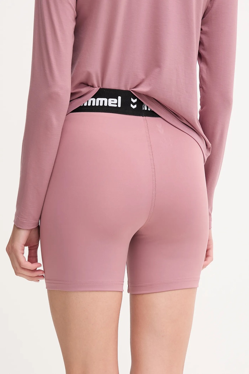 Тренировочные шорты Hummel цвет розовый однотонные средняя посадка 229980