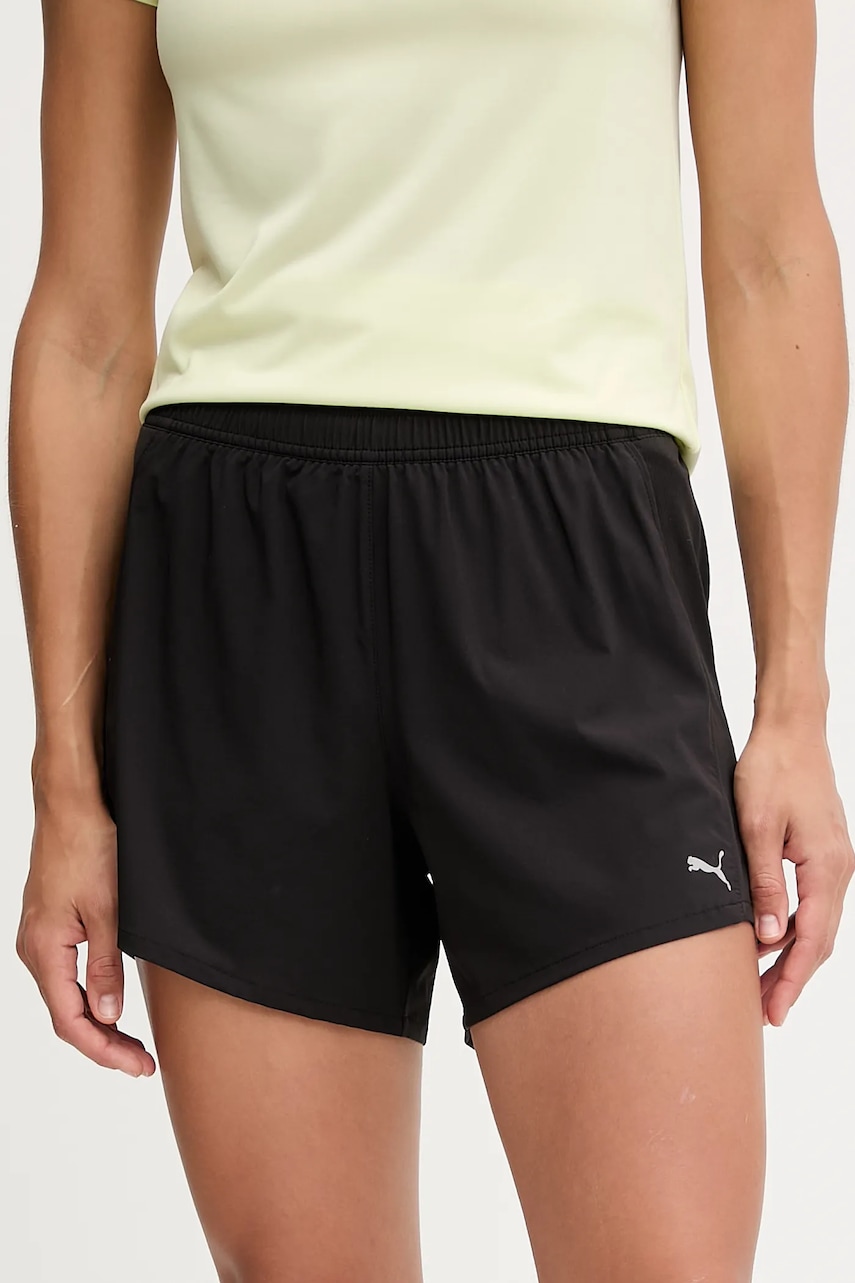 Levně Tréninkové šortky Puma dámské, černá barva, high waist, 526587
