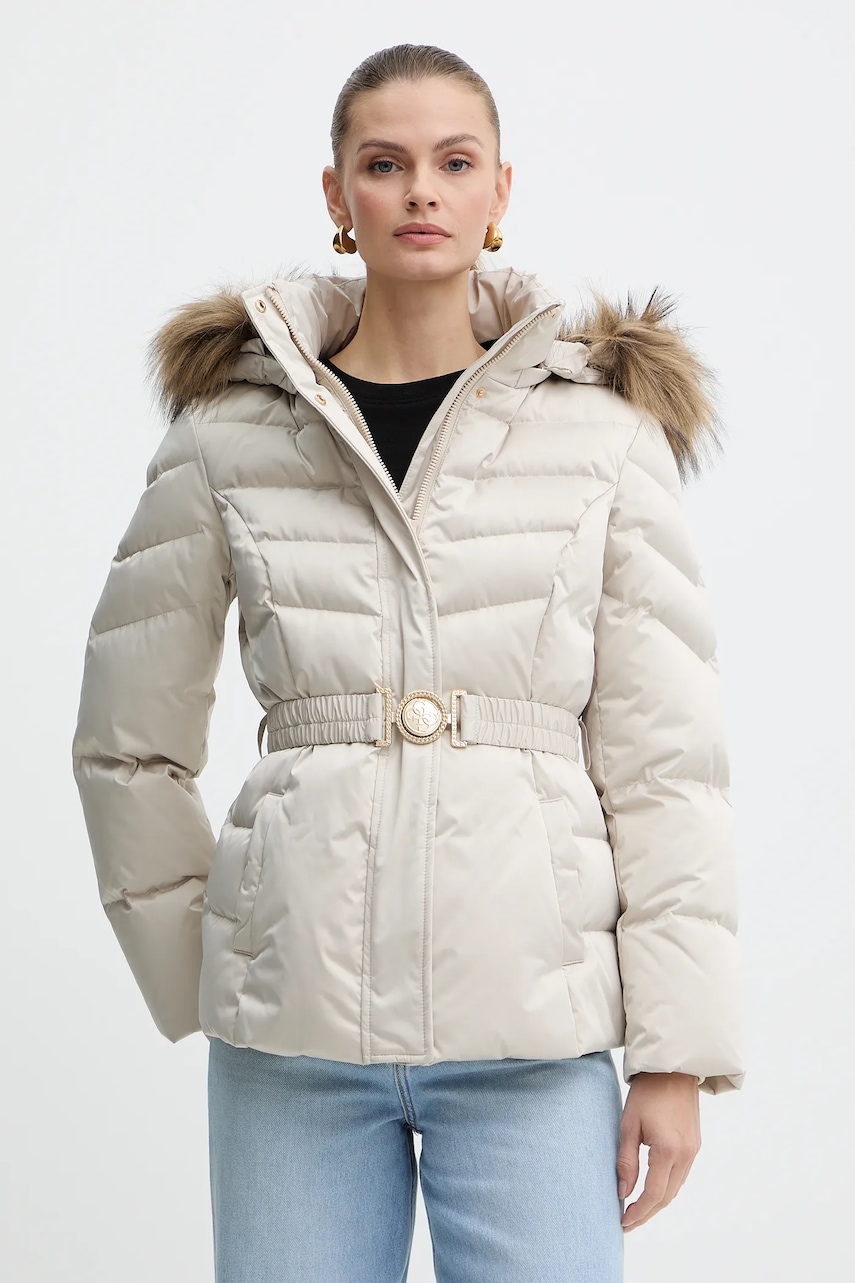 Péřová bunda Guess MARINA béžová barva, zimní, W5BL31 W2802