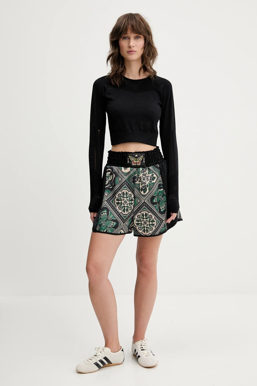 Шорты adidas x Farm Rio цвет чёрный узор высокая посадка JW4481 Шорты adidas x Farm Rio цвет чёрный узор высокая посадка JW4481