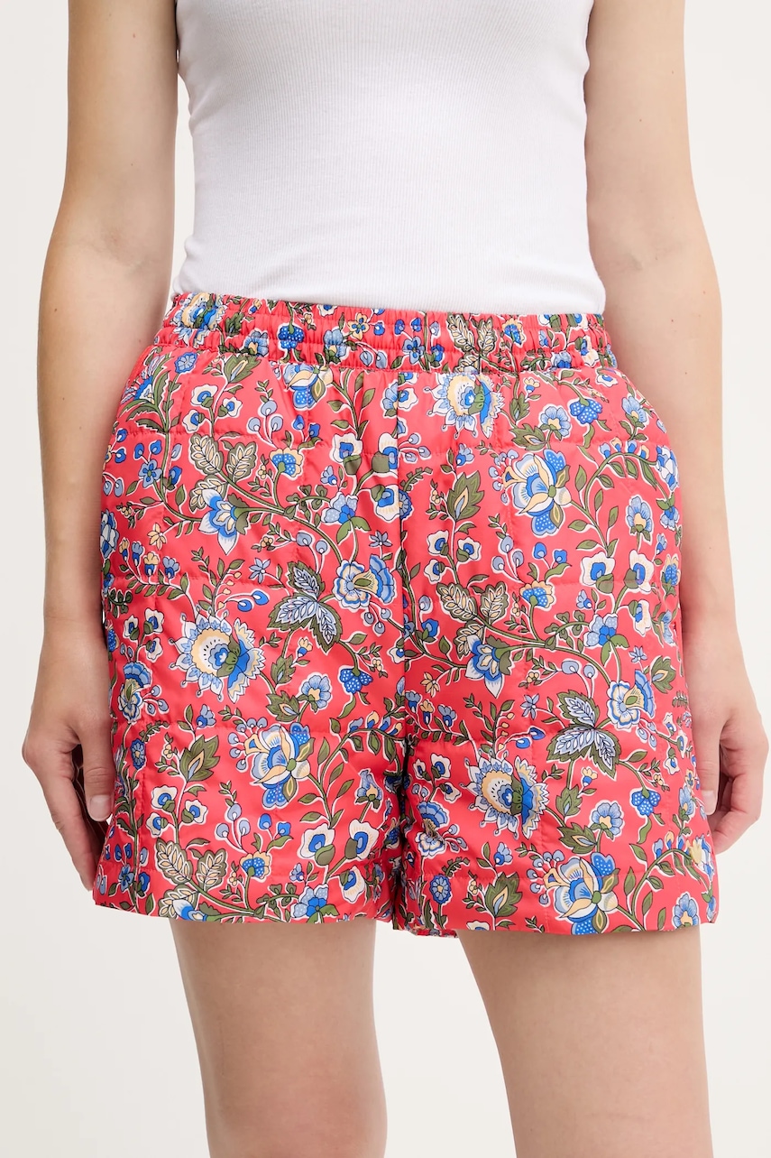 adidas Originals pantaloni scurți Liberty culoarea roz, cu imprimeu, high waist, JW5196