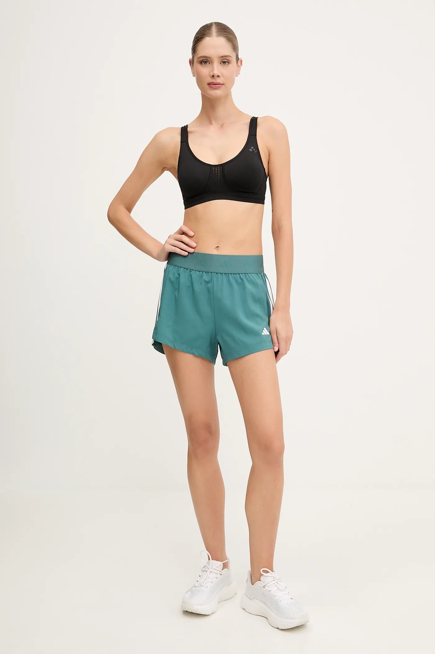 Тренировочные шорты adidas Performance HYGLM цвет зелёный с принтом высокая посадка JX7388