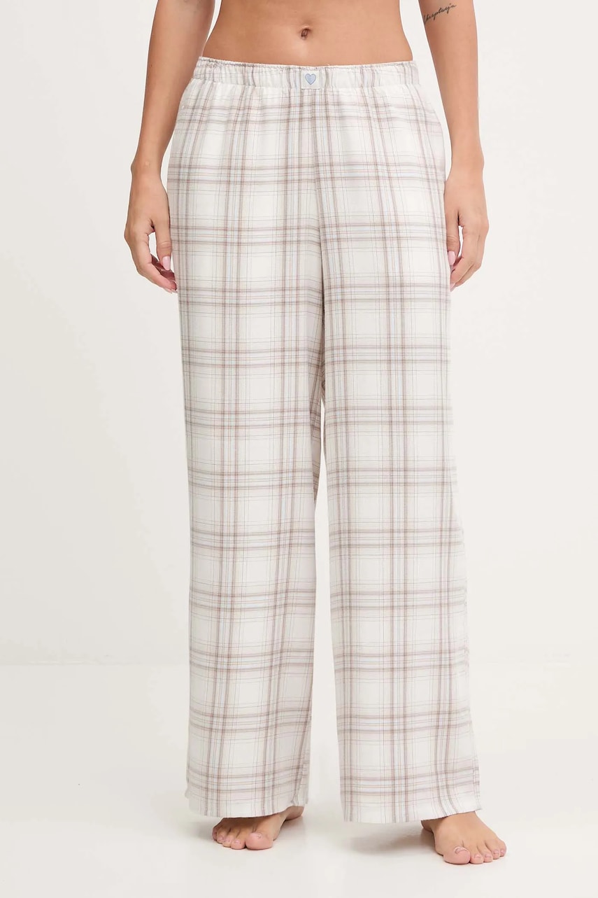 Hollister Co. pantaloni de pijama culoarea bej, KI346-5054