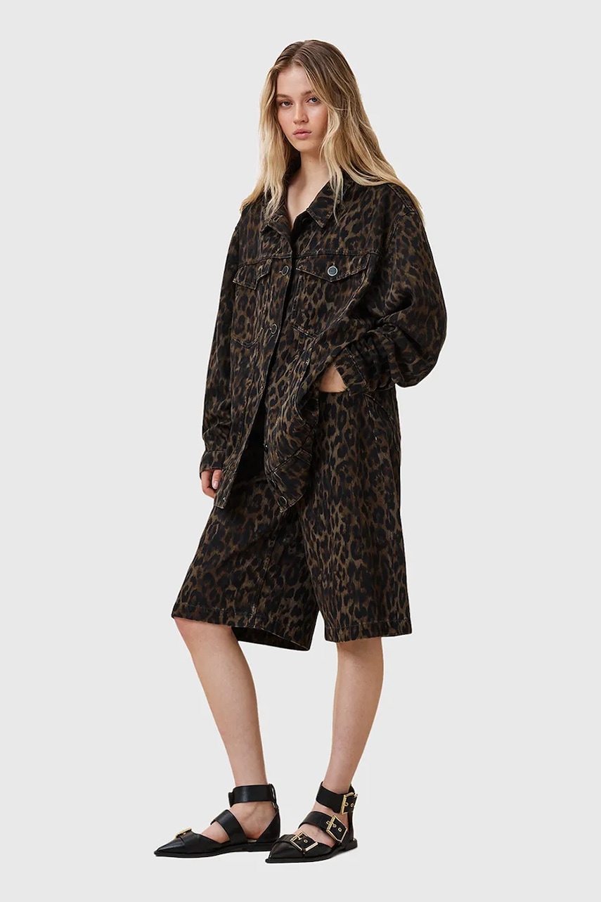 AllSaints pantaloni scurți LOUIE cu imprimeu, high waist, W087EC
