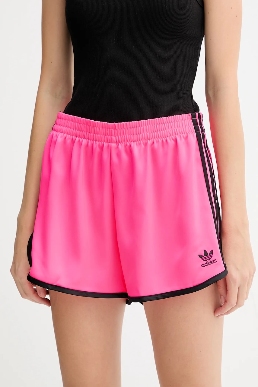 adidas Originals pantaloni scurți 3s Sprinter culoarea roz, cu imprimeu, high waist, JW5062
