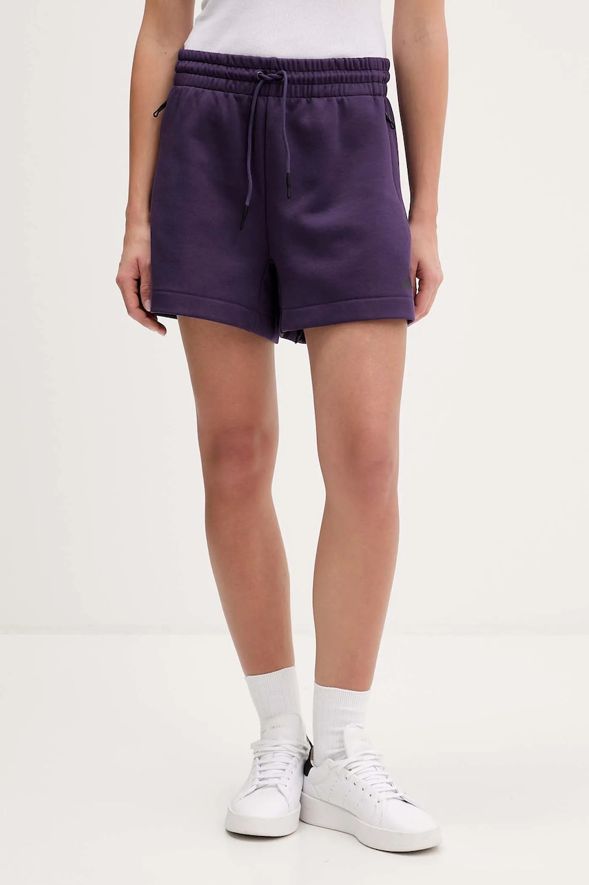 Levně Kraťasy adidas adidas x Z.N.E dámské, fialová barva, s potiskem, high waist, JW7762