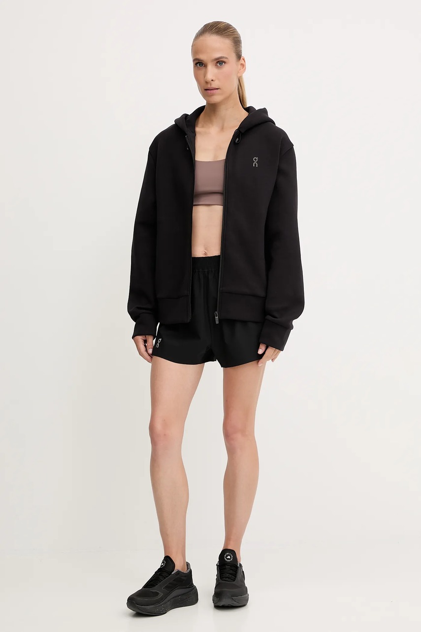 Тренировочные шорты ON running цвет чёрный однотонные высокая посадка 1WF10330553