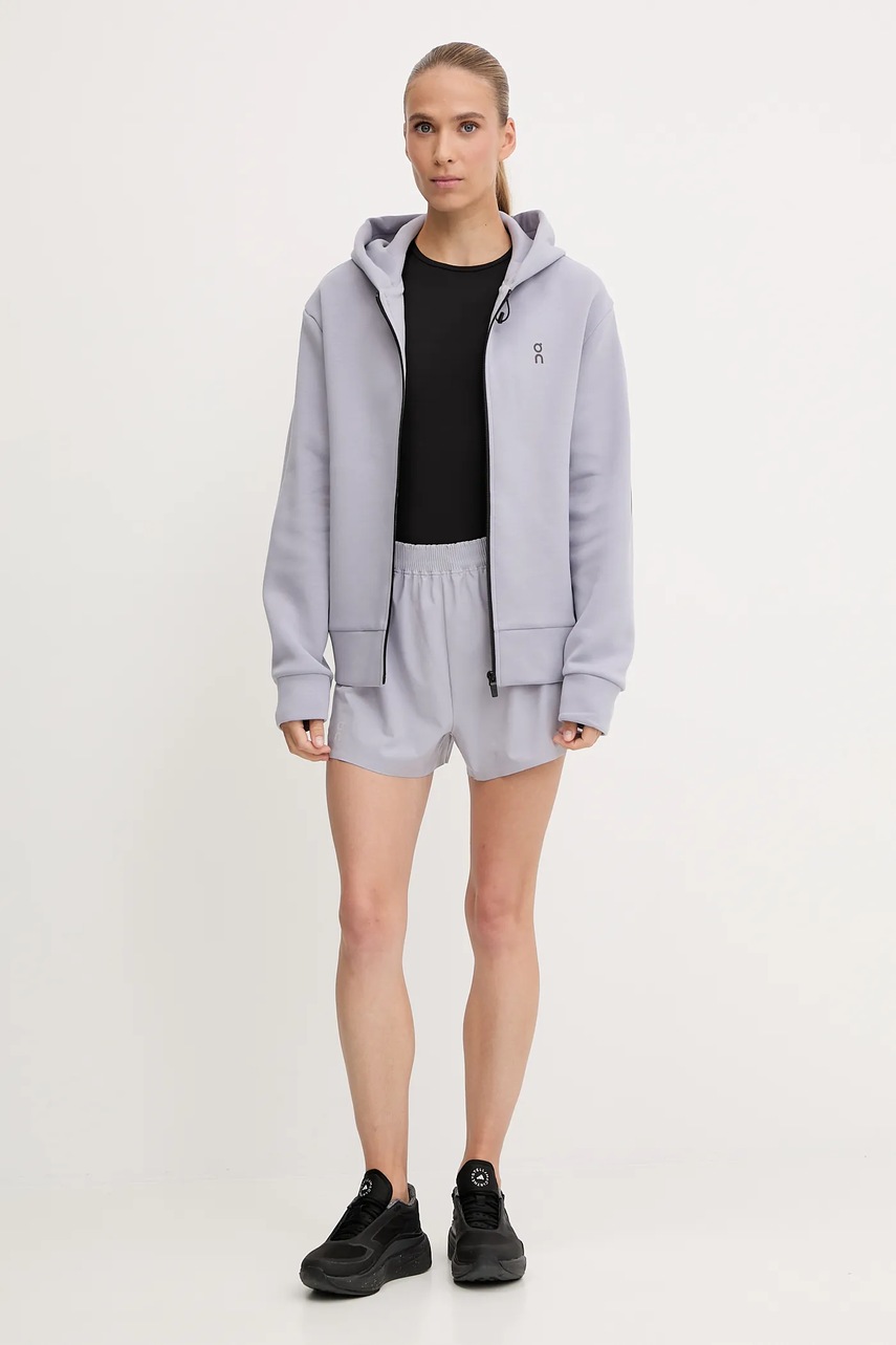 Тренировочные шорты ON running цвет фиолетовый с принтом высокая посадка 1WF10330174